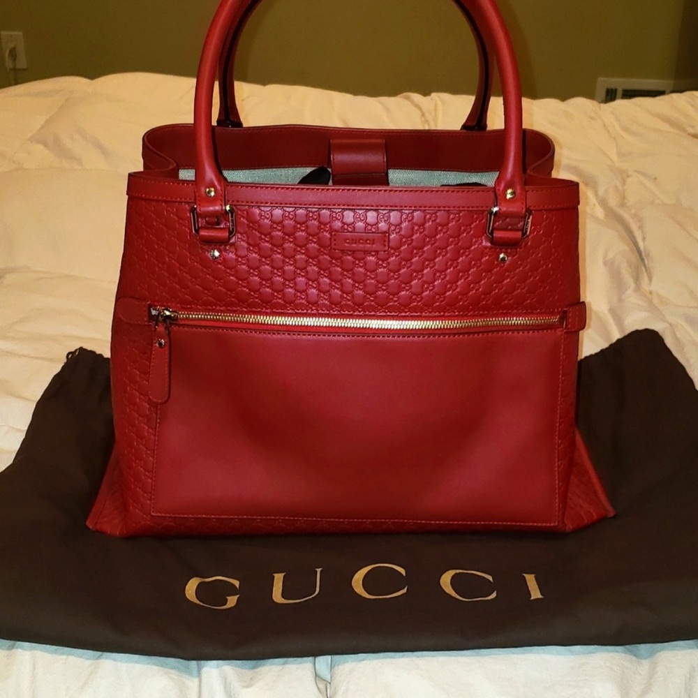 Gucci Scarlet Quilted Tote Bag